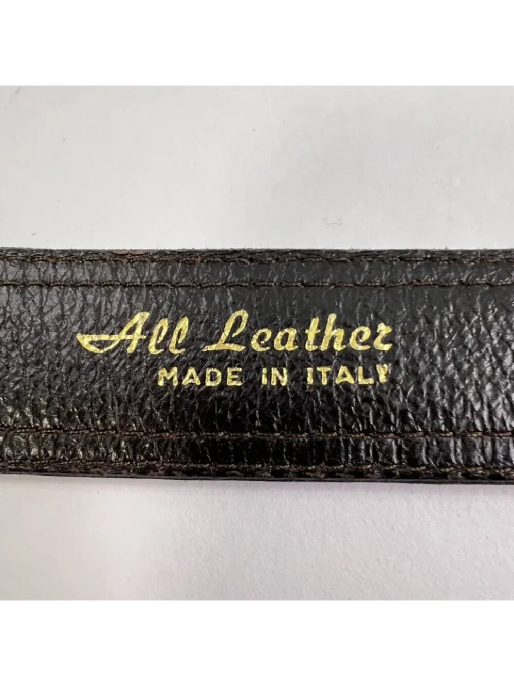 PAOLO DA PONTE Vintage Leather Lizard Skin Belt Made in Italy Womens 34 Brown